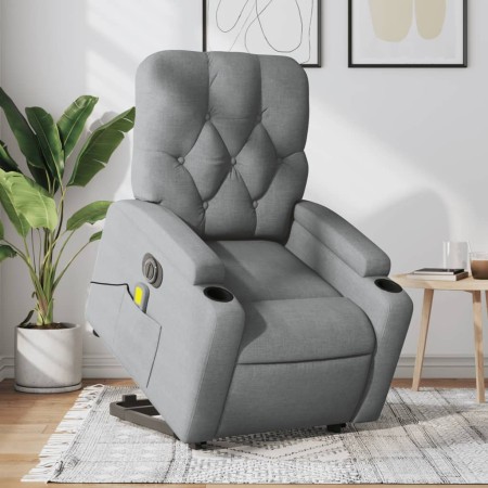 Sillón de masaje eléctrico reclinable elevable tela gris claro by , Armchairs - Ref: Foro24-3204746, Price: 359,83 €, Discoun...