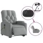 Sillón de masaje eléctrico reclinable elevable tela gris claro de , Sillones - Ref: Foro24-3204746, Precio: 387,28 €, Descuen...