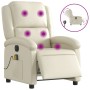 Sillón de masaje reclinable eléctrico cuero sintético crema by , Armchairs - Ref: Foro24-3204220, Price: 261,51 €, Discount: %