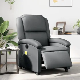 Sillón de masaje reclinable eléctrico cuero sintético gris by , Armchairs - Ref: Foro24-3204222, Price: 255,78 €, Discount: %