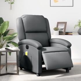Sillón de masaje reclinable eléctrico cuero sintético gris de , Sillones - Ref: Foro24-3204222, Precio: 248,50 €, Descuento: %