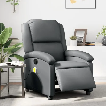 Elektrischer verstellbarer Massagestuhl aus grauem Kunstleder. von , Sessel - Ref: Foro24-3204222, Preis: 255,81 €, Rabatt: %