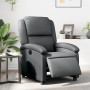 Sillón reclinable eléctrico de cuero sintético gris