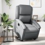 Sillón reclinable elevable eléctrico de cuero sintético gris by , Armchairs - Ref: Foro24-3204243, Price: 320,50 €, Discount: %