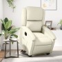 Sillón reclinable elevable eléctrico de cuero sintético crema by , Armchairs - Ref: Foro24-3204241, Price: 310,35 €, Discount: %