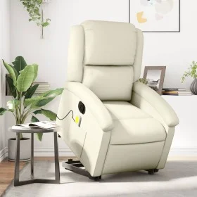 Sillón de masaje elevable eléctrico cuero sintético crema by , Armchairs - Ref: Foro24-3204248, Price: 347,81 €, Discount: %