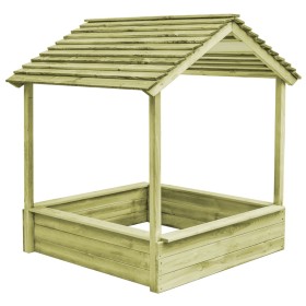 Garden playhouse with pine wood sandbox 123x120x146 cm by vidaXL, Children's houses - Ref: Foro24-44907, Price: 182,65 €, Dis...