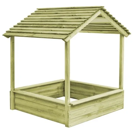 Gartenspielhaus mit Sandkasten aus Kiefernholz 123x120x146 cm von vidaXL, Kinderhäuser - Ref: Foro24-44907, Preis: 176,04 €, ...
