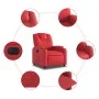Sillón reclinable eléctrico de cuero sintético rojo de , Sillones - Ref: Foro24-3204421, Precio: 290,80 €, Descuento: %