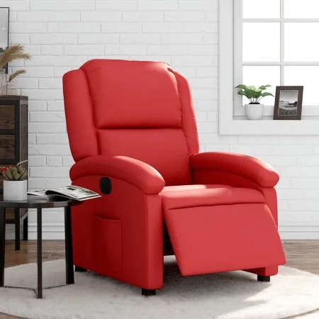 Sillón reclinable eléctrico de cuero sintético rojo by , Armchairs - Ref: Foro24-3204217, Price: 247,60 €, Discount: %