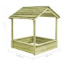 Gartenspielhaus mit Sandkasten aus Kiefernholz 123x120x146 cm von vidaXL, Kinderhäuser - Ref: Foro24-44907, Preis: 182,65 €, ...