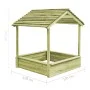 Gartenspielhaus mit Sandkasten aus Kiefernholz 123x120x146 cm von vidaXL, Kinderhäuser - Ref: Foro24-44907, Preis: 176,04 €, ...