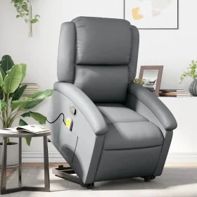 Sillón reclinable de masaje de pie cuero artificial gris de , Sillones - Ref: Foro24-3204236, Precio: 287,68 €, Descuento: %