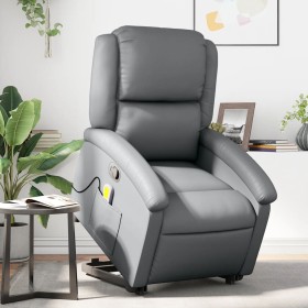 Sillón reclinable de masaje de pie cuero artificial gris by , Armchairs - Ref: Foro24-3204236, Price: 274,86 €, Discount: %