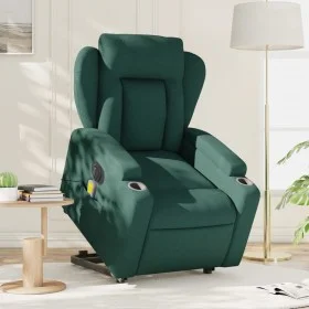 Sillón masaje eléctrico reclinable elevable tela verde oscuro by , Armchairs - Ref: Foro24-3204524, Price: 388,98 €, Discount: %