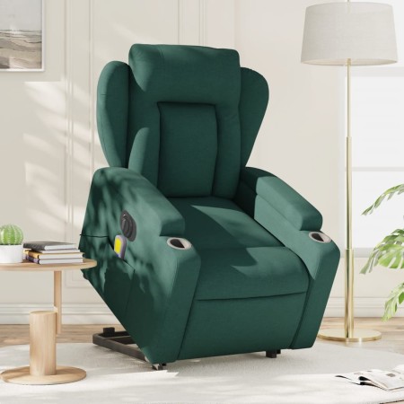 Sillón masaje eléctrico reclinable elevable tela verde oscuro by , Armchairs - Ref: Foro24-3204524, Price: 362,02 €, Discount: %