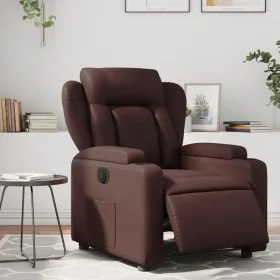 Sillón reclinable eléctrico de cuero sintético marrón by , Armchairs - Ref: Foro24-3204532, Price: 254,25 €, Discount: %