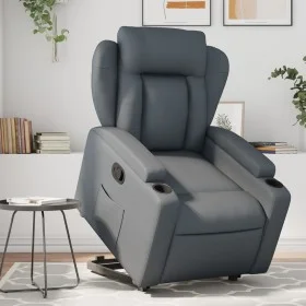 Sillón reclinable elevable cuero artificial gris de , Sillones - Ref: Foro24-3204547, Precio: 284,25 €, Descuento: %