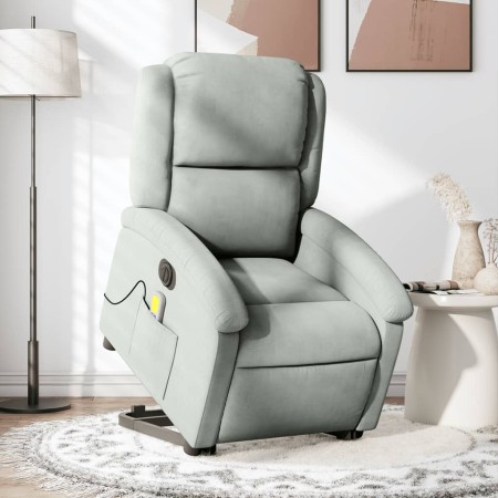 Sillón de masaje reclinable elevable terciopelo gris claro by , Armchairs - Ref: Foro24-3204333, Price: 329,82 €, Discount: %