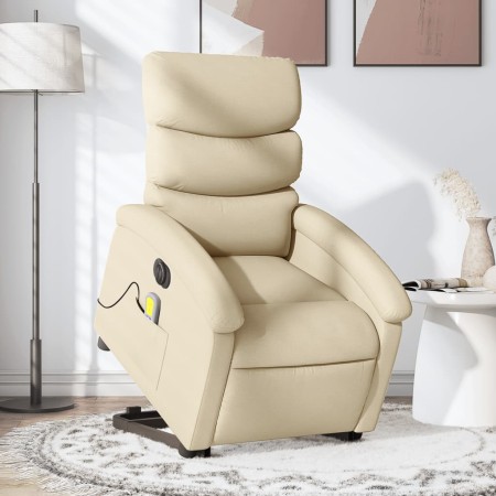 Sillón de masaje eléctrico reclinable elevable tela crema by , Armchairs - Ref: Foro24-3204023, Price: 351,46 €, Discount: %