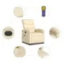Sillón de masaje eléctrico reclinable elevable tela crema by , Armchairs - Ref: Foro24-3204023, Price: 377,80 €, Discount: %
