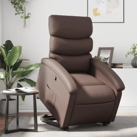 Sillón reclinable elevable cuero sintético marrón by , Armchairs - Ref: Foro24-3204042, Price: 295,06 €, Discount: %
