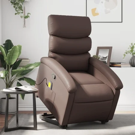 Brauner Kunstleder-Fußmassage-Sessel mit Liegefunktion von , Sessel - Ref: Foro24-3204049, Preis: 286,32 €, Rabatt: %