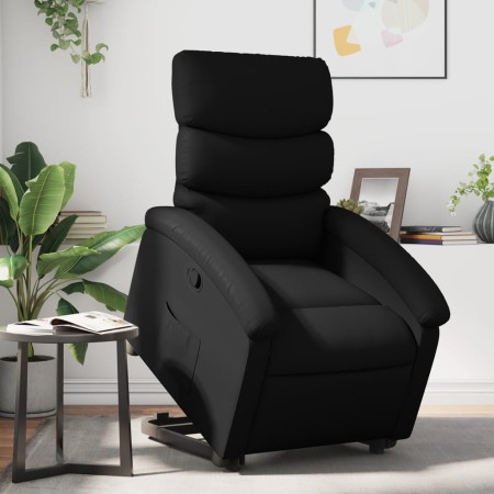 Sillón reclinable elevable cuero artificial negro by , Armchairs - Ref: Foro24-3204040, Price: 271,84 €, Discount: %