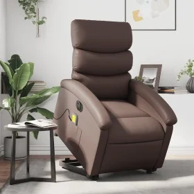 Elektrischer Aufsteh-Massagesessel aus braunem Kunstleder von , Sessel - Ref: Foro24-3204063, Preis: 336,74 €, Rabatt: %