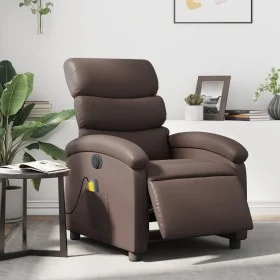 Sillón de masaje reclinable eléctrico cuero sintético marrón by , Armchairs - Ref: Foro24-3204035, Price: 253,52 €, Discount: %