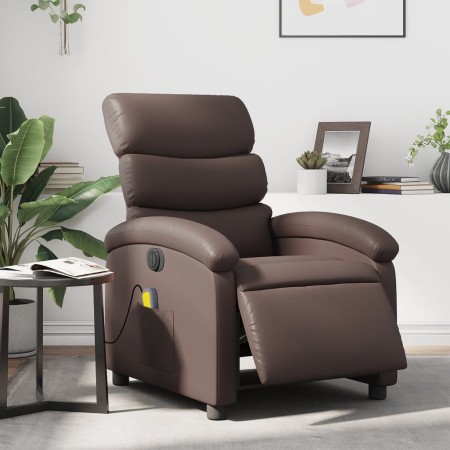 Elektrischer verstellbarer Massagestuhl aus braunem Kunstleder. von , Sessel - Ref: Foro24-3204035, Preis: 247,74 €, Rabatt: %
