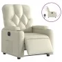 Sillón reclinable eléctrico de cuero sintético crema de , Sillones - Ref: Foro24-3204759, Precio: 250,97 €, Descuento: %