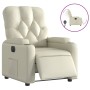 Sillón reclinable eléctrico de cuero sintético crema by , Armchairs - Ref: Foro24-3204759, Price: 254,69 €, Discount: %