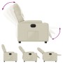 Sillón reclinable eléctrico de cuero sintético crema by , Armchairs - Ref: Foro24-3204759, Price: 254,69 €, Discount: %
