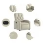 Sillón reclinable eléctrico de cuero sintético crema de , Sillones - Ref: Foro24-3204759, Precio: 250,97 €, Descuento: %
