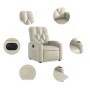 Sillón reclinable eléctrico de cuero sintético crema by , Armchairs - Ref: Foro24-3204759, Price: 254,69 €, Discount: %