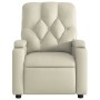 Sillón reclinable eléctrico de cuero sintético crema by , Armchairs - Ref: Foro24-3204759, Price: 254,69 €, Discount: %