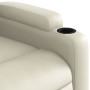 Sillón reclinable eléctrico de cuero sintético crema by , Armchairs - Ref: Foro24-3204759, Price: 254,69 €, Discount: %