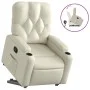 Sillón reclinable elevable cuero artificial color crema by , Armchairs - Ref: Foro24-3204773, Price: 283,77 €, Discount: %
