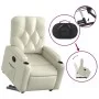 Sillón reclinable elevable cuero artificial color crema by , Armchairs - Ref: Foro24-3204773, Price: 283,77 €, Discount: %