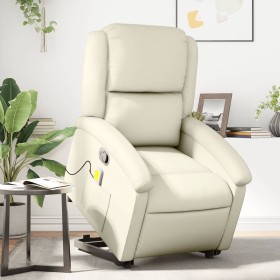 Sillón reclinable de masaje de pie cuero artificial color crema by , Armchairs - Ref: Foro24-3204234, Price: 284,25 €, Discou...