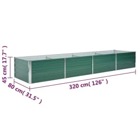 Galvanized green steel garden bed 320x80x45 cm by vidaXL, Pots and planters - Ref: Foro24-44847, Price: 73,52 €, Discount: %