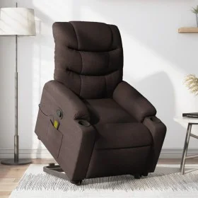 Silla de masaje reclinable de pie de tela marrón oscuro by , Armchairs - Ref: Foro24-3206659, Price: 352,76 €, Discount: %