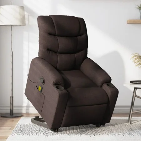 Silla de masaje reclinable de pie de tela marrón oscuro de , Sillones - Ref: Foro24-3206659, Precio: 352,63 €, Descuento: %