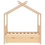 Estructura de cama infantil con cajón madera de pino 70x140 cm de vidaXL, Cunas y camas para niños - Ref: Foro24-322145, Prec...
