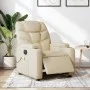 Sillón reclinable de masaje eléctrico tela color crema by , Armchairs - Ref: Foro24-3204593, Price: 284,07 €, Discount: %