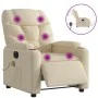 Sillón reclinable de masaje eléctrico tela color crema by , Armchairs - Ref: Foro24-3204593, Price: 284,07 €, Discount: %