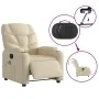 Sillón reclinable de masaje eléctrico tela color crema by , Armchairs - Ref: Foro24-3204593, Price: 284,07 €, Discount: %