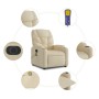Sillón reclinable de masaje eléctrico tela color crema by , Armchairs - Ref: Foro24-3204593, Price: 279,23 €, Discount: %