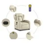 Sillón de masaje elevable eléctrico cuero sintético crema de , Sillones - Ref: Foro24-3204566, Precio: 393,84 €, Descuento: %